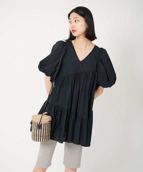 キューティーフラッシュ アシンメトリーチュニック 黒 QutieFrash