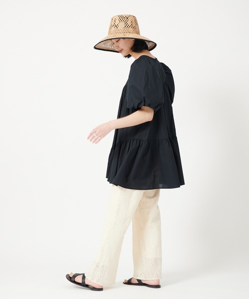 U by SPICK&SPAN（ユーバイスピックアンドスパン）の「アシンメトリーティアードチュニック（チュニック・レディース・ブラック/ピンク・FREE）」の19枚目の写真