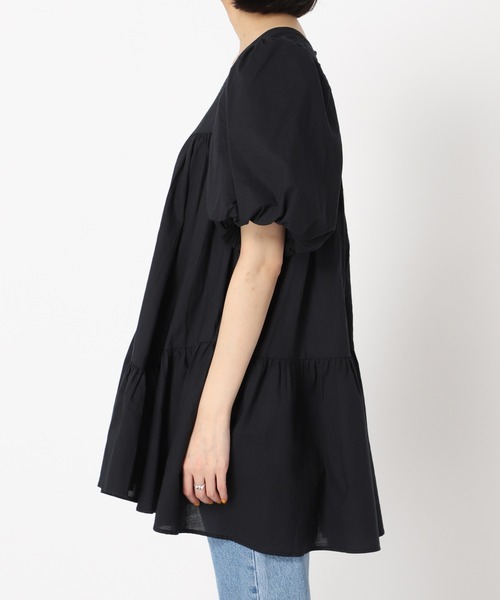 U by SPICK&SPAN（ユーバイスピックアンドスパン）の「アシンメトリーティアードチュニック（チュニック・レディース・ブラック/ピンク・FREE）」の21枚目の写真