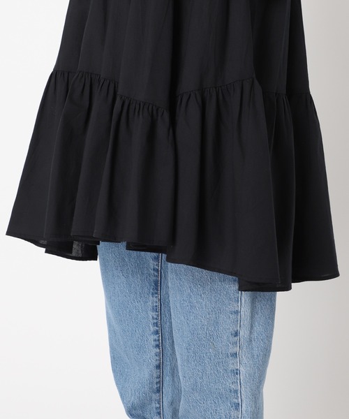 U by SPICK&SPAN（ユーバイスピックアンドスパン）の「アシンメトリーティアードチュニック（チュニック・レディース・ブラック/ピンク・FREE）」の12枚目の写真