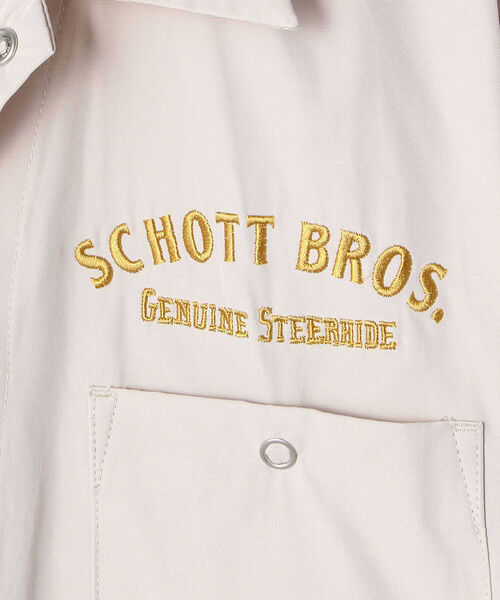 schott(ショット)の「Schott/ショット/EMB. TC WORK SHIRT/刺繍 ワークシャツ(シャツ/ブラウス・メンズ・キャメル/アイボリー/ブラック/サックスブルー・XX-LARGE/MEDIUM/X-LARGE/LARGE)」の12枚目の写真