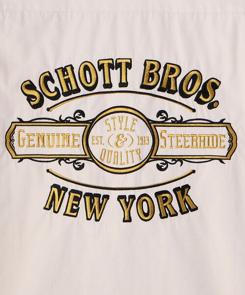 schott(ショット)の「Schott/ショット/EMB. TC WORK SHIRT/刺繍 ワークシャツ(シャツ/ブラウス・メンズ・キャメル/アイボリー/ブラック/サックスブルー・XX-LARGE/MEDIUM/X-LARGE/LARGE)」の11枚目の写真