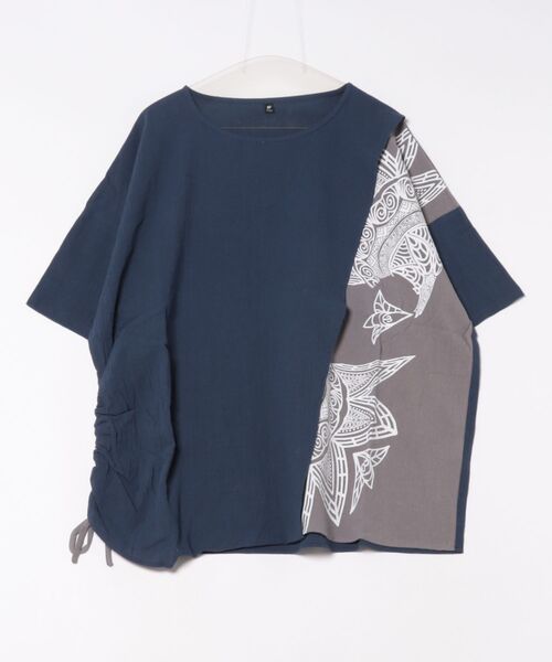 チャイハネ　スザニーＴＯＰ ニーヨルメンズTOP(NAVY): 『チャイハネ』公式通販