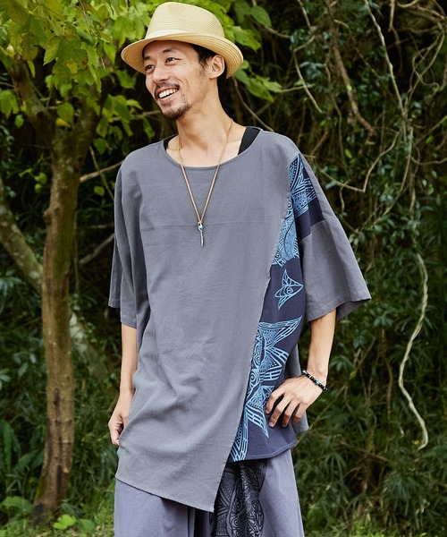 チャイハネ(チャイハネ)の「【チャイハネ】スキナド変形MEN'Sトップス(その他トップス・メンズ・グレー/ベージュ/ブラック/オレンジ/ブルー系その他/ホワイト/オレンジ系その他/カーキ/グレー系その他/ネイビー/マスタード/オフホワイト/グリーン系その他・FREE)」の4枚目の写真