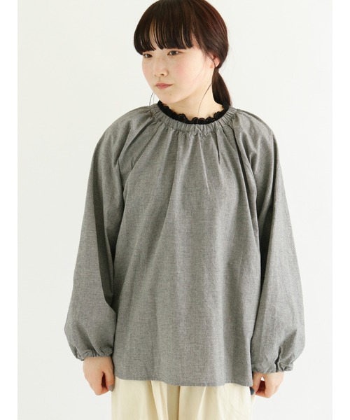 Samansa Mos2（サマンサ モスモス）の「前後2WAY襟レースブラウス（シャツ/ブラウス・レディース・ブラック/オフホワイト/ピンク/チャコール・ﾌﾘ-）」の4枚目の写真