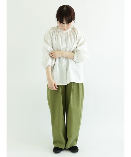 Samansa Mos2（サマンサ モスモス）の「前後2WAY襟レースブラウス（シャツ/ブラウス・レディース・ブラック/オフホワイト/ピンク/チャコール・ﾌﾘ-）」の11枚目の写真