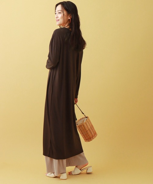 libelle more(リベル モア)の「天竺ワンピース+クリスタルプリーツパンツ セット(ワンピース・レディース・ブラック/ブラウン/ベージュ/ライトカーキ・M/L)」の13枚目の写真