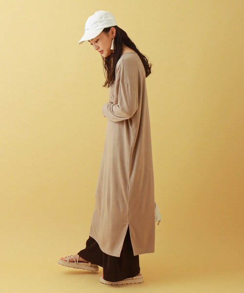 libelle more(リベル モア)の「天竺ワンピース+クリスタルプリーツパンツ セット(ワンピース・レディース・ブラック/ブラウン/ベージュ/ライトカーキ・M/L)」の21枚目の写真