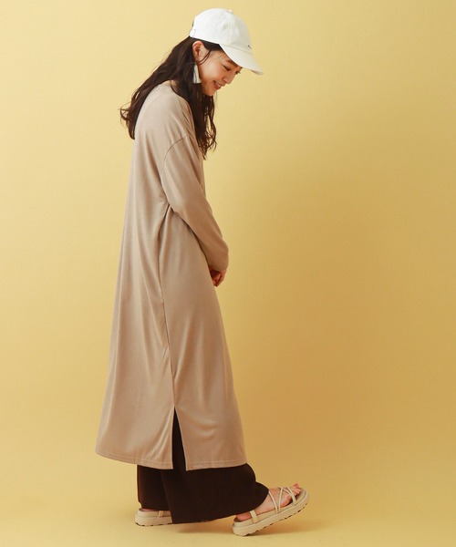 libelle more(リベル モア)の「天竺ワンピース+クリスタルプリーツパンツ セット(ワンピース・レディース・ブラック/ブラウン/ベージュ/ライトカーキ・M/L)」の22枚目の写真