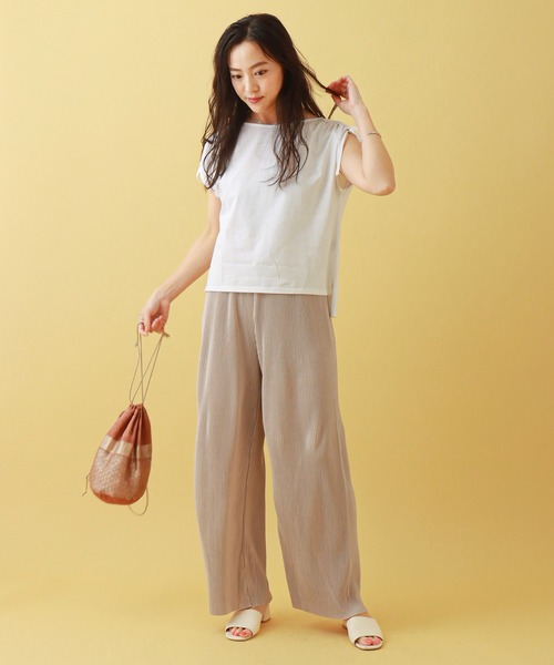 天竺ワンピース+クリスタルプリーツパンツ セット（ワンピース