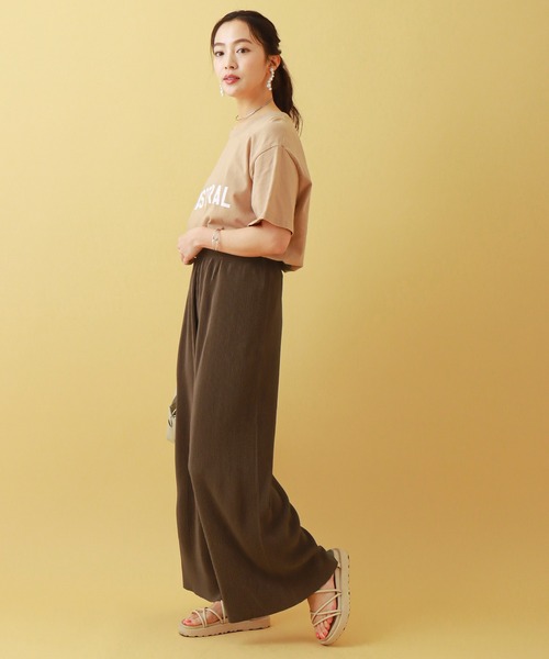 libelle more(リベル モア)の「天竺ワンピース+クリスタルプリーツパンツ セット(ワンピース・レディース・ブラック/ブラウン/ベージュ/ライトカーキ・M/L)」の10枚目の写真