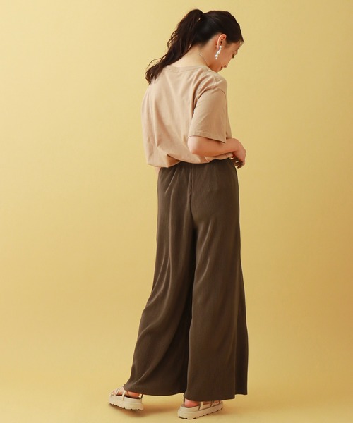 libelle more(リベル モア)の「天竺ワンピース+クリスタルプリーツパンツ セット(ワンピース・レディース・ブラック/ブラウン/ベージュ/ライトカーキ・M/L)」の11枚目の写真
