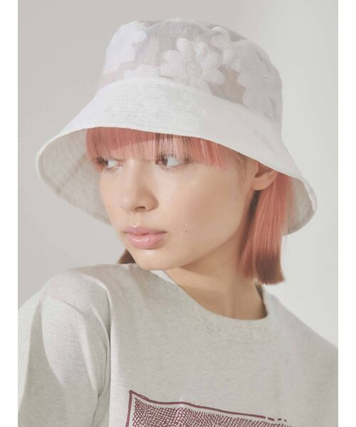 merry jenny(メリージェニー)の「flowerシアーバケットHAT(ハット・レディース・ブラック/オフホワイト・FREE)」の15枚目の写真