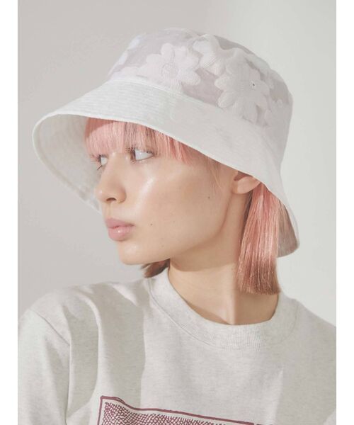 merry jenny(メリージェニー)の「flowerシアーバケットHAT(ハット・レディース・ブラック/オフホワイト・FREE)」の18枚目の写真