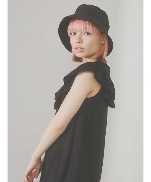 merry jenny(メリージェニー)の「flowerシアーバケットHAT(ハット・レディース・ブラック/オフホワイト・FREE)」の16枚目の写真