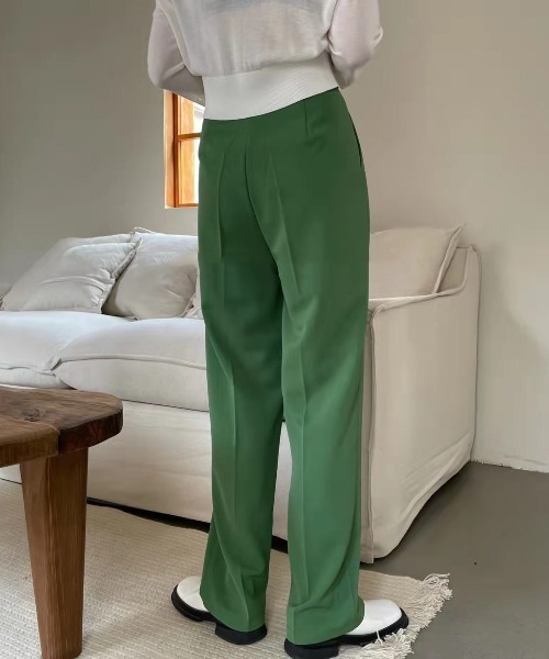 MANGROVE(マングローブ)の「ハイウエストサマーカラーパンツ(スラックス・レディース・パープル/グリーン/ブラック・LARGE/MEDIUM)」の5枚目の写真