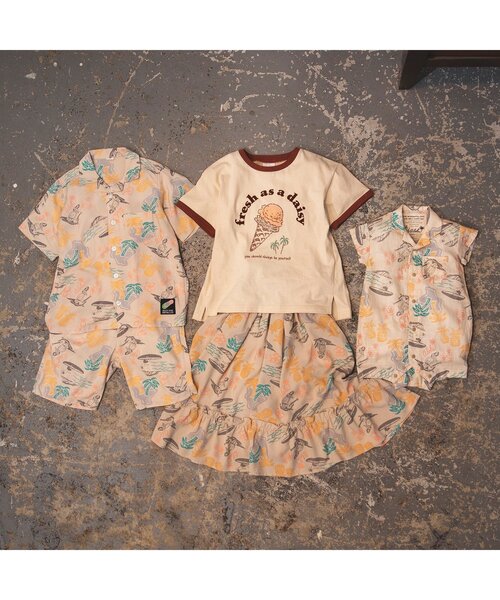 BREEZE（ブリーズ）の「アロハシャツ（シャツ/ブラウス・キッズ・ネイビー/ピンク/サックスブルー/ミント/レインボー/ベージュ・90/100/80/110/120/130/140）」の14枚目の写真