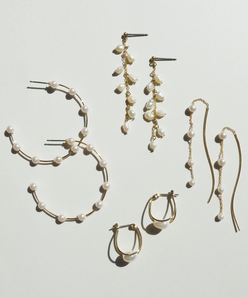 ISS（イズ）の「ISS イズ : ニッケルフリー プルーフ　淡水パールピアス（ピアス（両耳用）・レディース・ゴールド・FREE）」の4枚目の写真