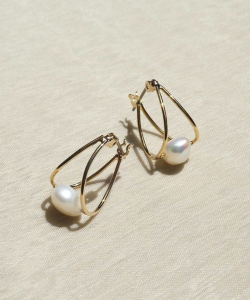 ISS（イズ）の「ISS イズ : ニッケルフリー プルーフ　淡水パールピアス（ピアス（両耳用）・レディース・ゴールド・FREE）」の5枚目の写真