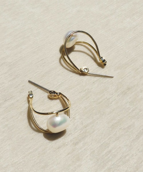 ISS（イズ）の「ISS イズ : ニッケルフリー プルーフ　淡水パールピアス（ピアス（両耳用）・レディース・ゴールド・FREE）」の8枚目の写真