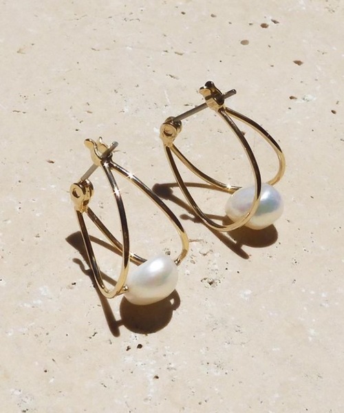 ISS（イズ）の「ISS イズ : ニッケルフリー プルーフ　淡水パールピアス（ピアス（両耳用）・レディース・ゴールド・FREE）」の9枚目の写真