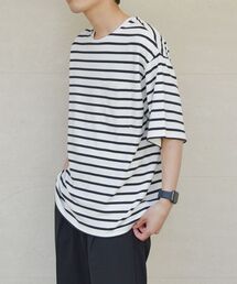 SHIPS any: 【ユニセックス】マリンボーダー  ポンチ 半袖 Tシャツ◇