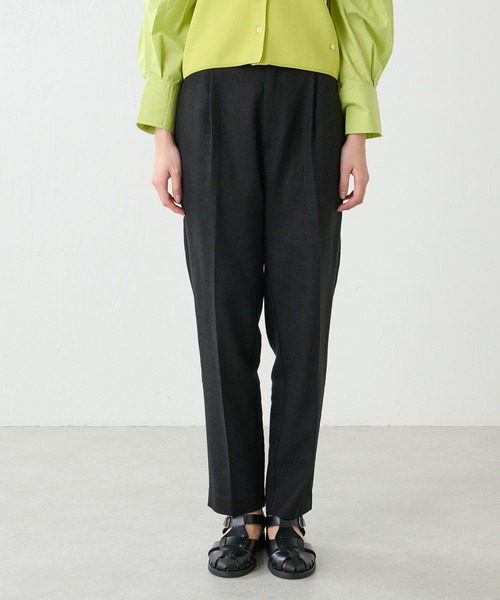 Lui's（ルイス）の「麻混ワイドテーパードパンツ（スラックス・レディース・ブラック/ライム/キナリ・FREE）」の21枚目の写真