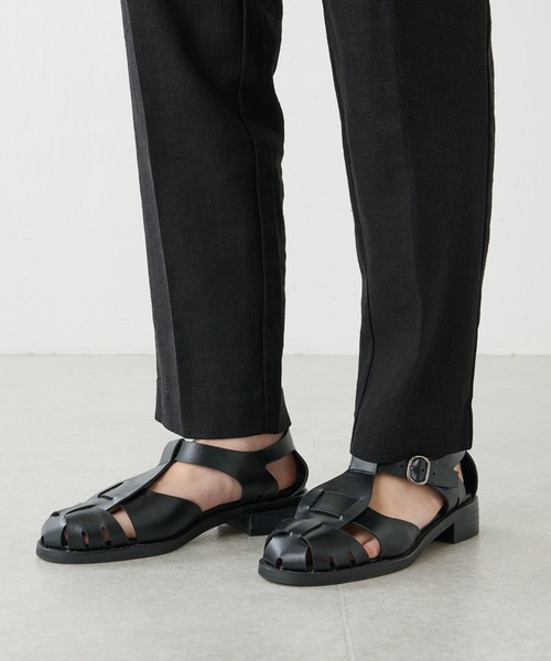 Lui's（ルイス）の「麻混ワイドテーパードパンツ（スラックス・レディース・ブラック/ライム/キナリ・FREE）」の5枚目の写真