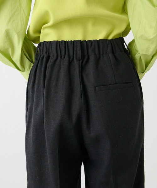 Lui's（ルイス）の「麻混ワイドテーパードパンツ（スラックス・レディース・ブラック/ライム/キナリ・FREE）」の6枚目の写真