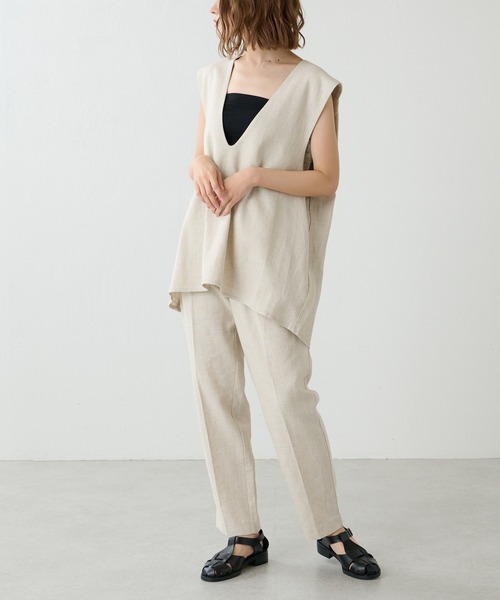 Lui's（ルイス）の「麻混ワイドテーパードパンツ（スラックス・レディース・ブラック/ライム/キナリ・FREE）」の14枚目の写真