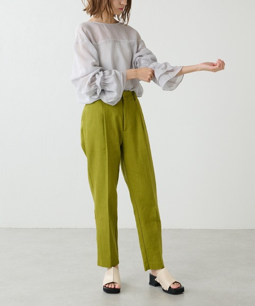 Lui's（ルイス）の「麻混ワイドテーパードパンツ（スラックス・レディース・ブラック/ライム/キナリ・FREE）」の20枚目の写真