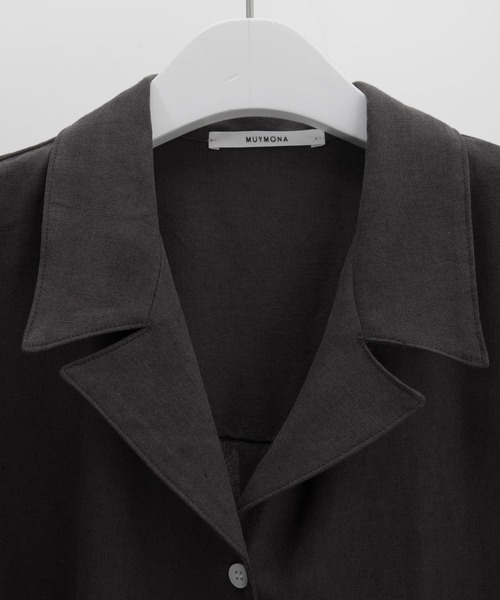 MUYMONA(ムイモナ)の「Front button open collar one-piece mmw22s030【MUYMONA】【2022SS】(ワンピース・レディース・チャコール/ライトベージュ・FREE)」の13枚目の写真