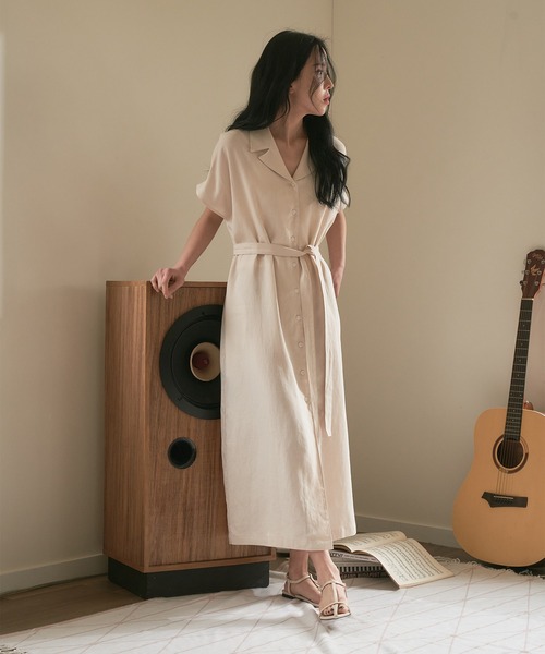 MUYMONA(ムイモナ)の「Front button open collar one-piece mmw22s030【MUYMONA】【2022SS】(ワンピース・レディース・チャコール/ライトベージュ・FREE)」の17枚目の写真