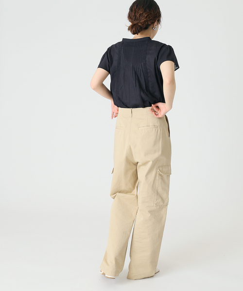 B.C STOCK(ベーセーストック)の「タックレース フレンチスリーブブラウス(シャツ/ブラウス・レディース・ホワイト/ネイビー/ブラウン・FREE)」の20枚目の写真
