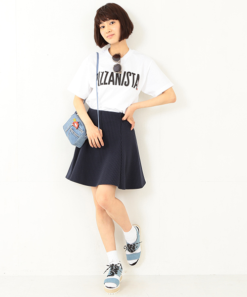 Ray BEAMS（レイビームス）の「PIZZANISTA / ロゴT（Tシャツ/カットソー・レディース・ホワイト/ブラック・ONE SIZE）」の14枚目の写真