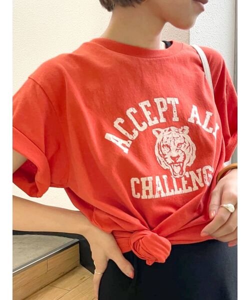 Ungrid（アングリッド）の「TigerロゴヴィンテージTee（Tシャツ/カットソー・レディース・チャコールグレー/オフホワイト/オレンジ・FREE）」の6枚目の写真