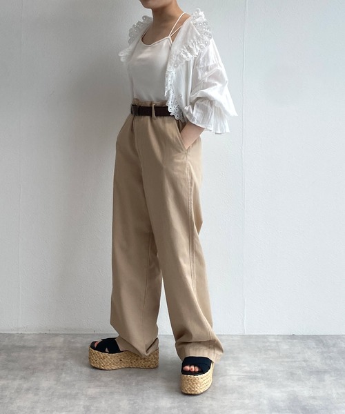 w closet(ダブルクローゼット)の「【カップ付き】バッククロスキャミソール(キャミソール・レディース・ブラック/オフホワイト/ピンク/モカ/ブラウン・FREE)」の11枚目の写真