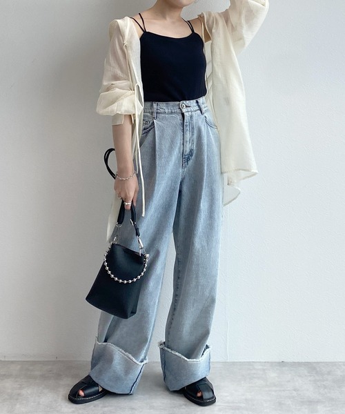 w closet(ダブルクローゼット)の「【カップ付き】バッククロスキャミソール(キャミソール・レディース・ブラック/オフホワイト/ピンク/モカ/ブラウン・FREE)」の13枚目の写真