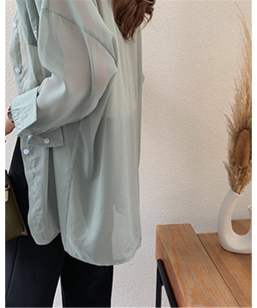 Ritzy(リッツィー)の「シアーカラーシャツブラウス(シャツ/ブラウス・レディース・ホワイト/ピンク/グリーン・M/L)」の19枚目の写真