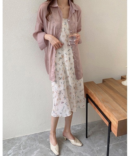 Ritzy(リッツィー)の「シアーカラーシャツブラウス(シャツ/ブラウス・レディース・ホワイト/ピンク/グリーン・M/L)」の9枚目の写真