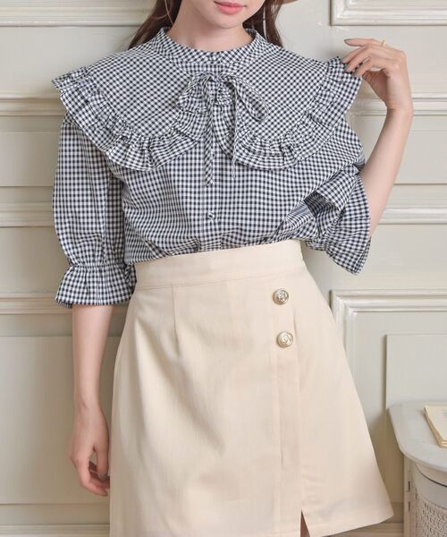 ems excite（エムズエキサイト）の「２wayカラーBL（シャツ/ブラウス・レディース・ピンク系その他/ブラック系その他2/ホワイト/ブルー・FREE）」の3枚目の写真