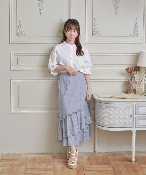 ems excite（エムズエキサイト）の「２wayカラーBL（シャツ/ブラウス・レディース・ピンク系その他/ブラック系その他2/ホワイト/ブルー・FREE）」の10枚目の写真