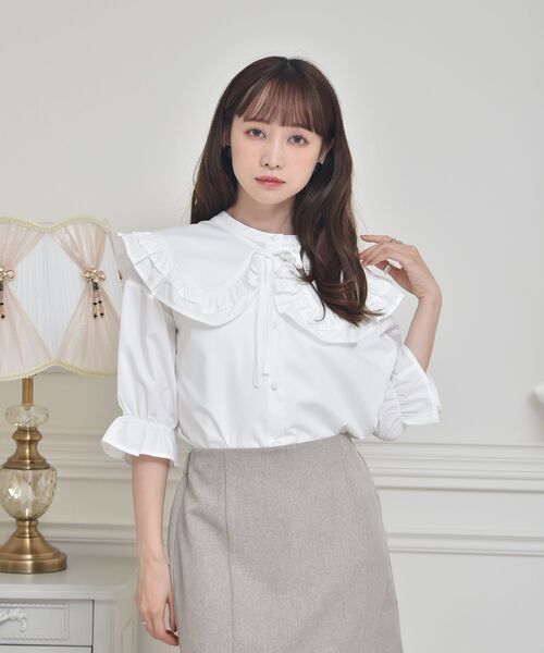 ems excite（エムズエキサイト）の「２wayカラーBL（シャツ/ブラウス・レディース・ピンク系その他/ブラック系その他2/ホワイト/ブルー・FREE）」の11枚目の写真