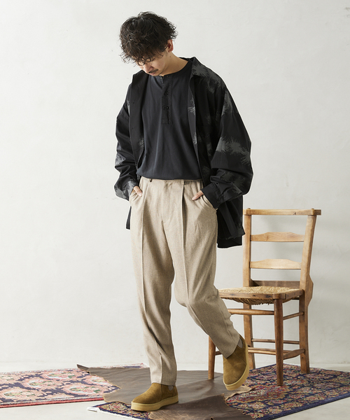 ARMY TWILL(アーミーツイル)の「【ARMY TWILL / アーミーツイル】別注 ヘンリーネックシャツ(Tシャツ/カットソー・メンズ・ホワイト/ブラック/ベージュ/カーキ・MEDIUM/LARGE)」の10枚目の写真