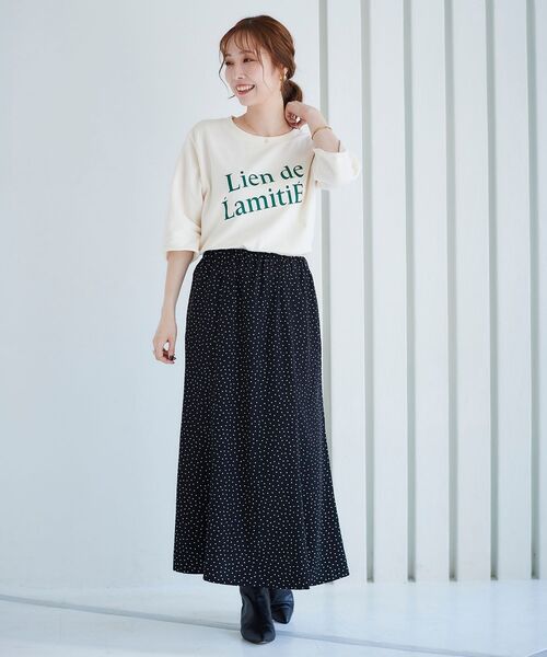 le.coeur blanc（ルクールブラン）の「バイヤスロゴミニ裏毛プルオーバー（Tシャツ/カットソー・レディース・グレー/アイボリー・38）」の9枚目の写真