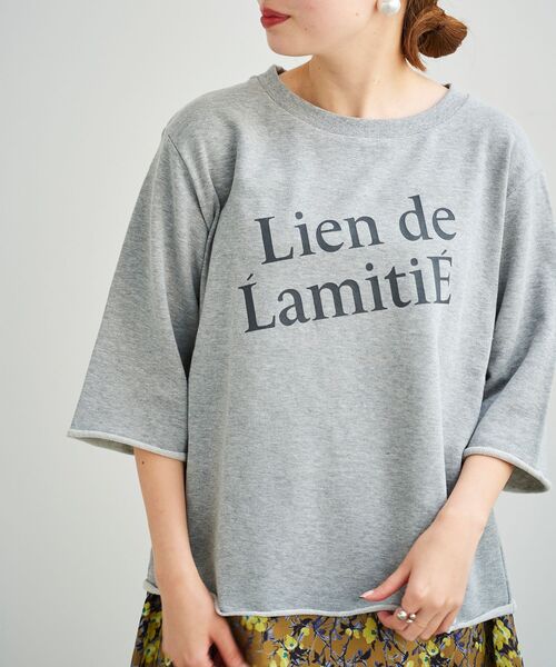 le.coeur blanc（ルクールブラン）の「バイヤスロゴミニ裏毛プルオーバー（Tシャツ/カットソー・レディース・グレー/アイボリー・38）」の15枚目の写真