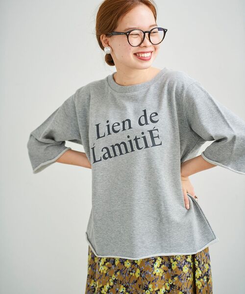 le.coeur blanc（ルクールブラン）の「バイヤスロゴミニ裏毛プルオーバー（Tシャツ/カットソー・レディース・グレー/アイボリー・38）」の16枚目の写真
