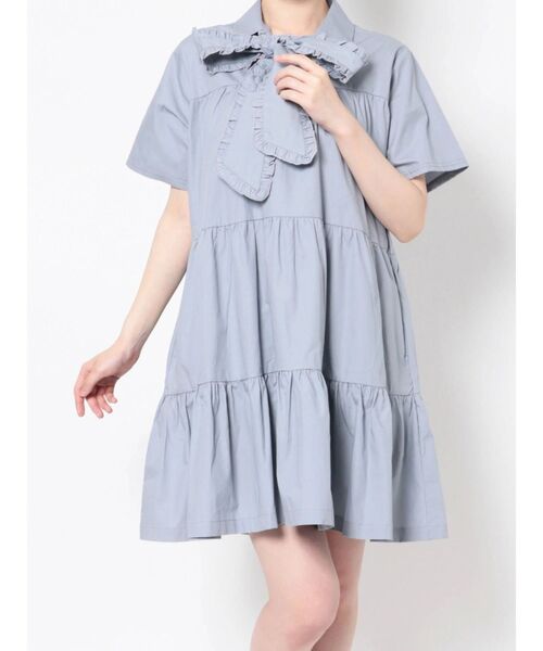 merry jenny（メリージェニー）の「フリルボウタイミニワンピース（ワンピース・レディース・オフホワイト/ブルー/ブラック・FREE）」の3枚目の写真