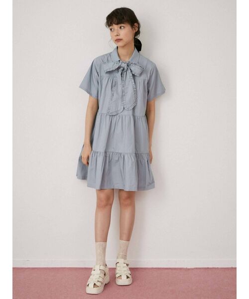 merry jenny（メリージェニー）の「フリルボウタイミニワンピース（ワンピース・レディース・オフホワイト/ブルー/ブラック・FREE）」の8枚目の写真