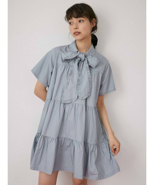 merry jenny（メリージェニー）の「フリルボウタイミニワンピース（ワンピース・レディース・オフホワイト/ブルー/ブラック・FREE）」の9枚目の写真